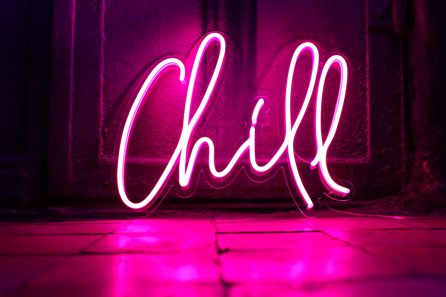 ‘Chillaxin' with a Chill Neon Sign